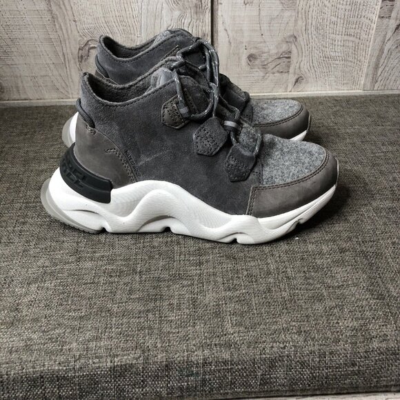 Womens Sorel Gray White Kinetic RNGD Caribou Waterproof Winter Boots Size 5 - Picture 2 of 7